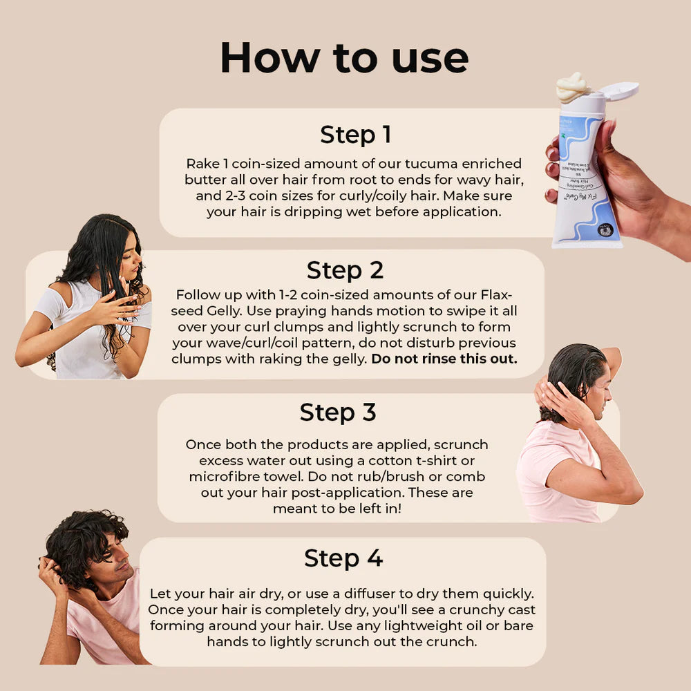 Fix My Curls Moisture Styling Duo: Quenching Hair Butter & Quenching Flax Seed Gelly