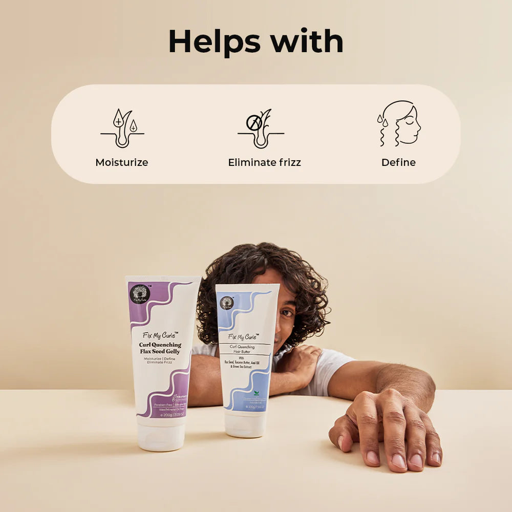 Fix My Curls Moisture Styling Duo: Quenching Hair Butter & Quenching Flax Seed Gelly