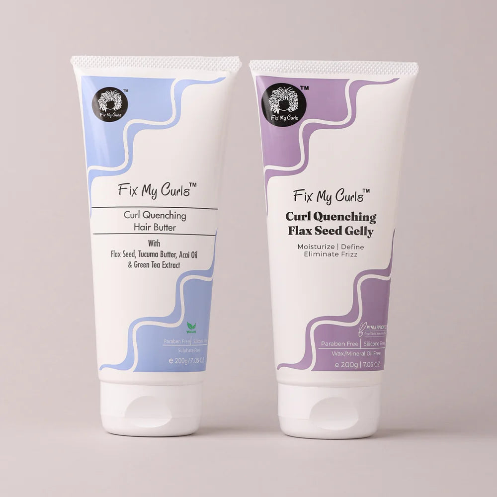 Fix My Curls Moisture Styling Duo: Quenching Hair Butter & Quenching Flax Seed Gelly