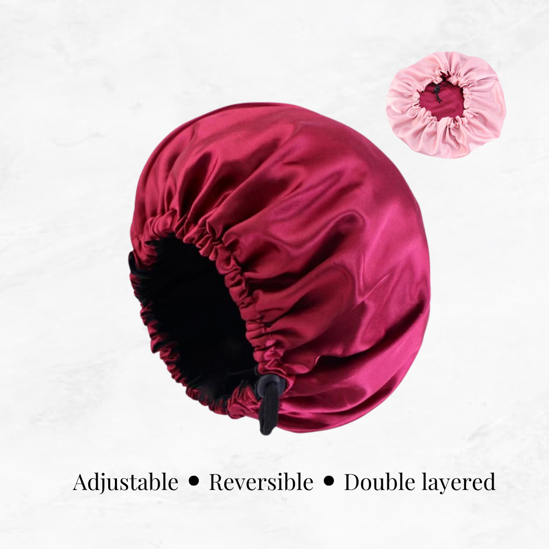 double layered satin bonnet