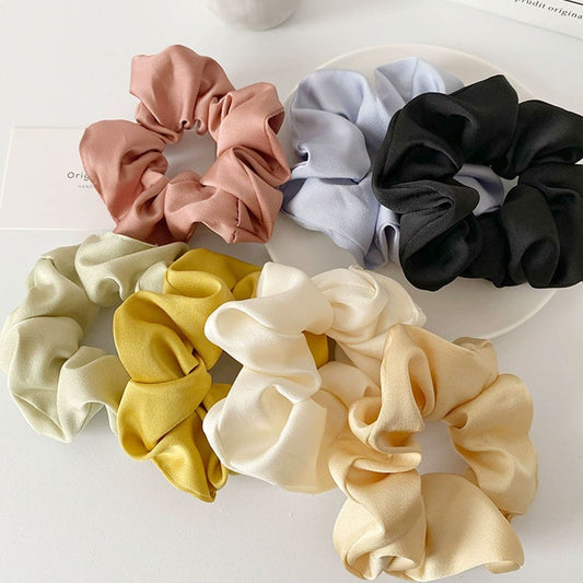 Luxurious Satin Silk Scrunchies: Gentle Care for Your Hair - Size M